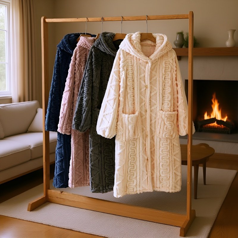 Thick and warm sleepwear robe with soft texture