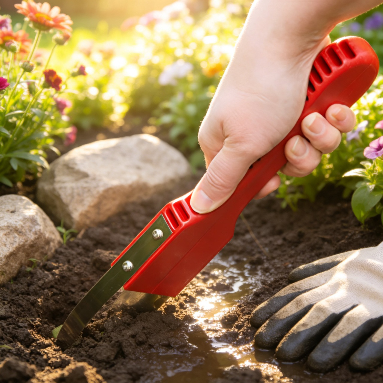 Ring-Schlaufe Unkrautentferner Kunststoffgriff Garten Hand-Unkrautentferner