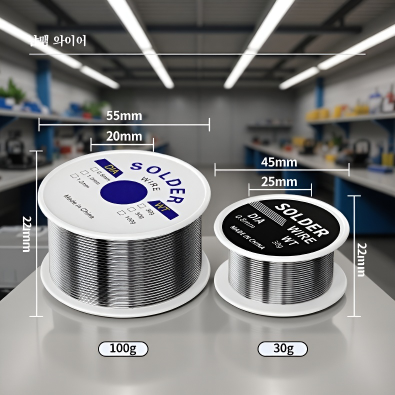 저온용접와이어 롤드라이전용납땜와이어 라이터가 솔더선을 녹입니다