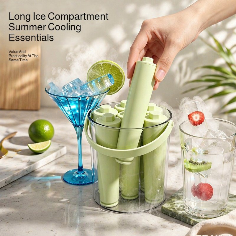 Long ice cube molds, household food-grade silicone ice trays, homemade ice pillars, refrigerator ice
