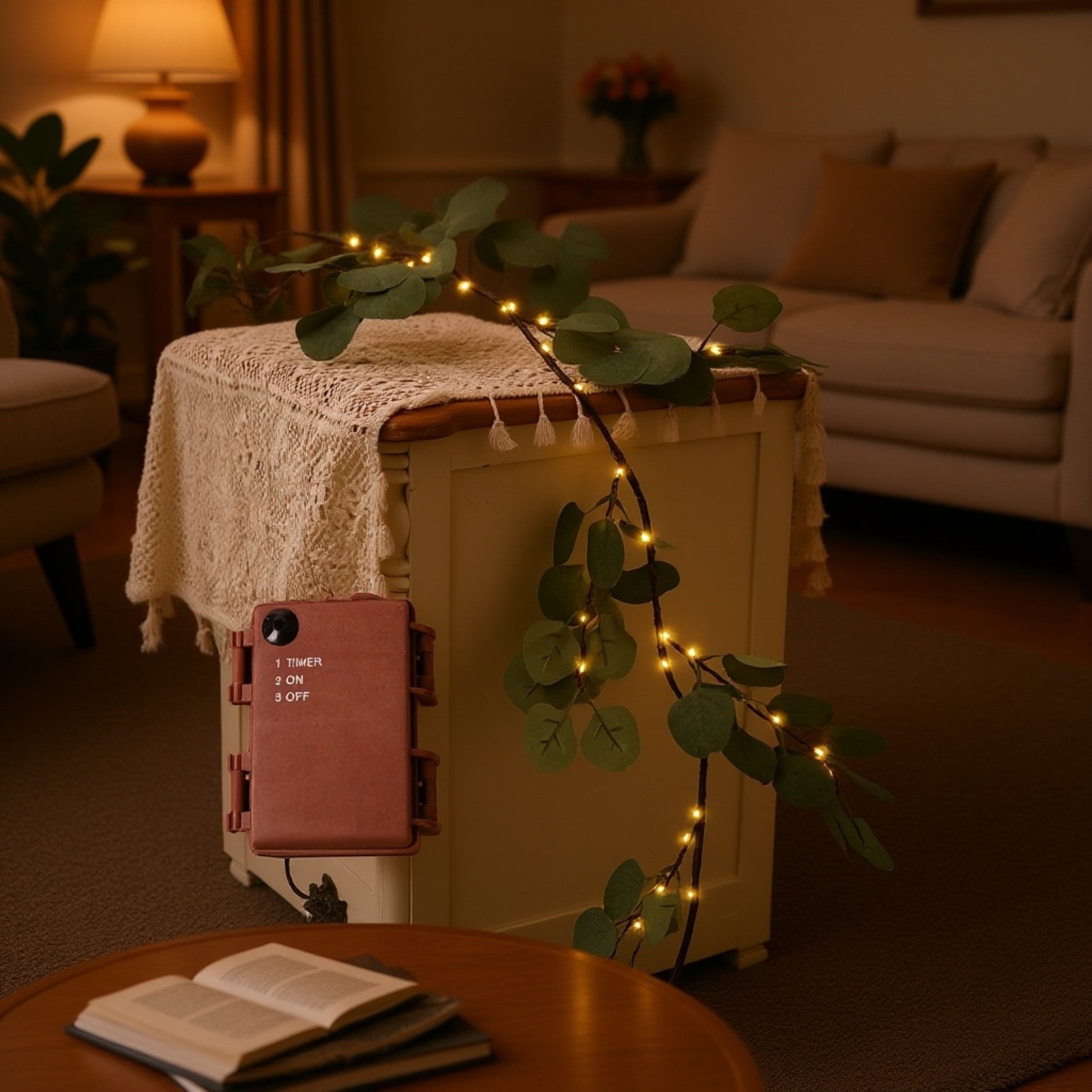 화려하게 빛나는 크리스마스 트리 라이트 무드 장식