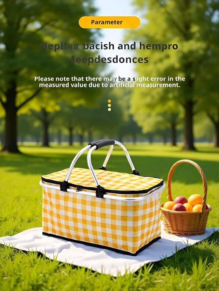 Portable picnic basket with thermal insulation for fresh food