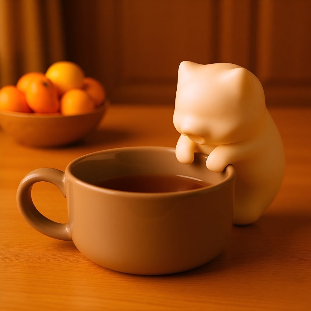 猫キャラクターの食事用冷却ツール全体画像