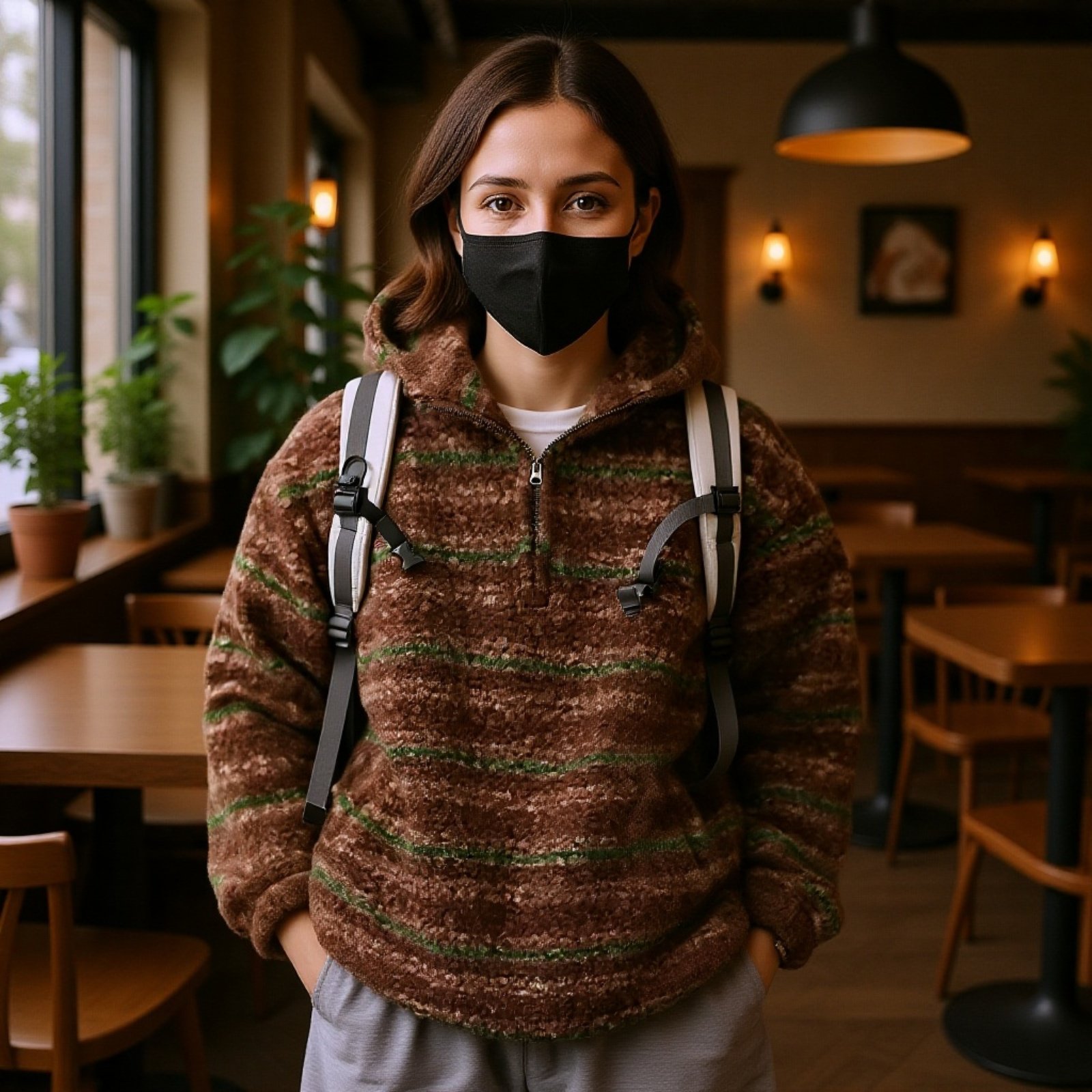 Tavasszal Új Japán Stílusú Csíkos Laza Gyapjú Kabát Férfiaknak