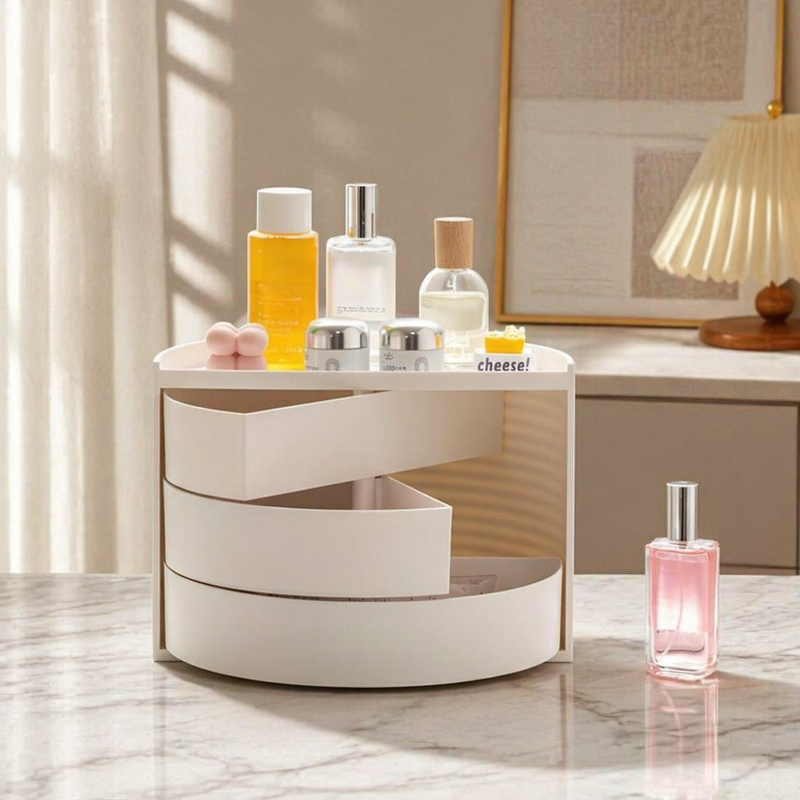 Estante giratorio para organizar maquillaje
