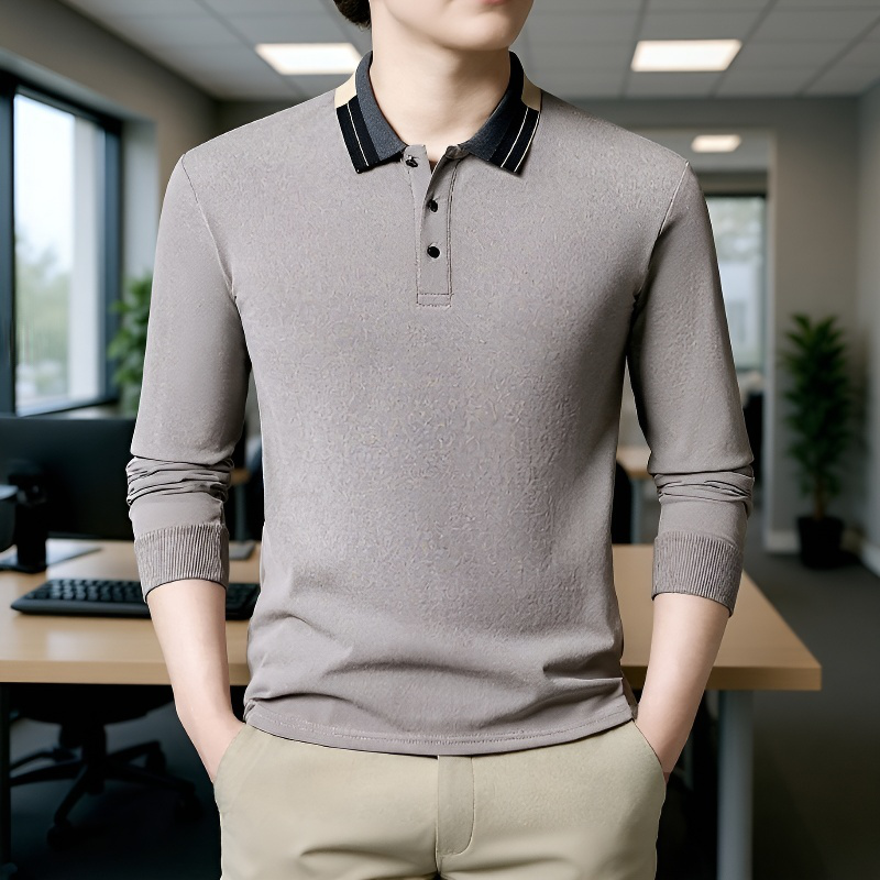 패션 얇은 중년 남성 긴팔 셔츠 터틀넥 솔리드 레깅스 긴팔 셔츠 캐주얼 패션 레깅스