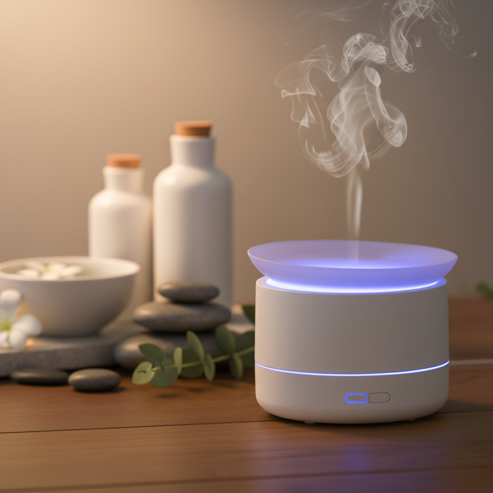 Desktop humidifier emitting cool mist