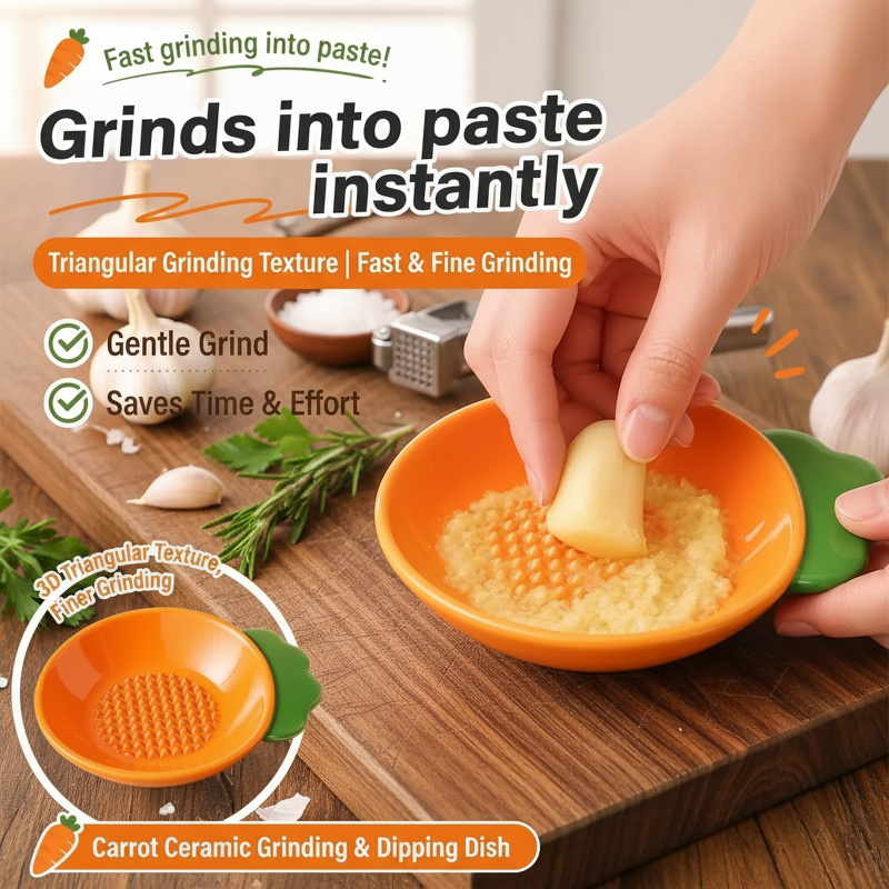 Ceramic Carrot Shape Grinding and Dipping Dish