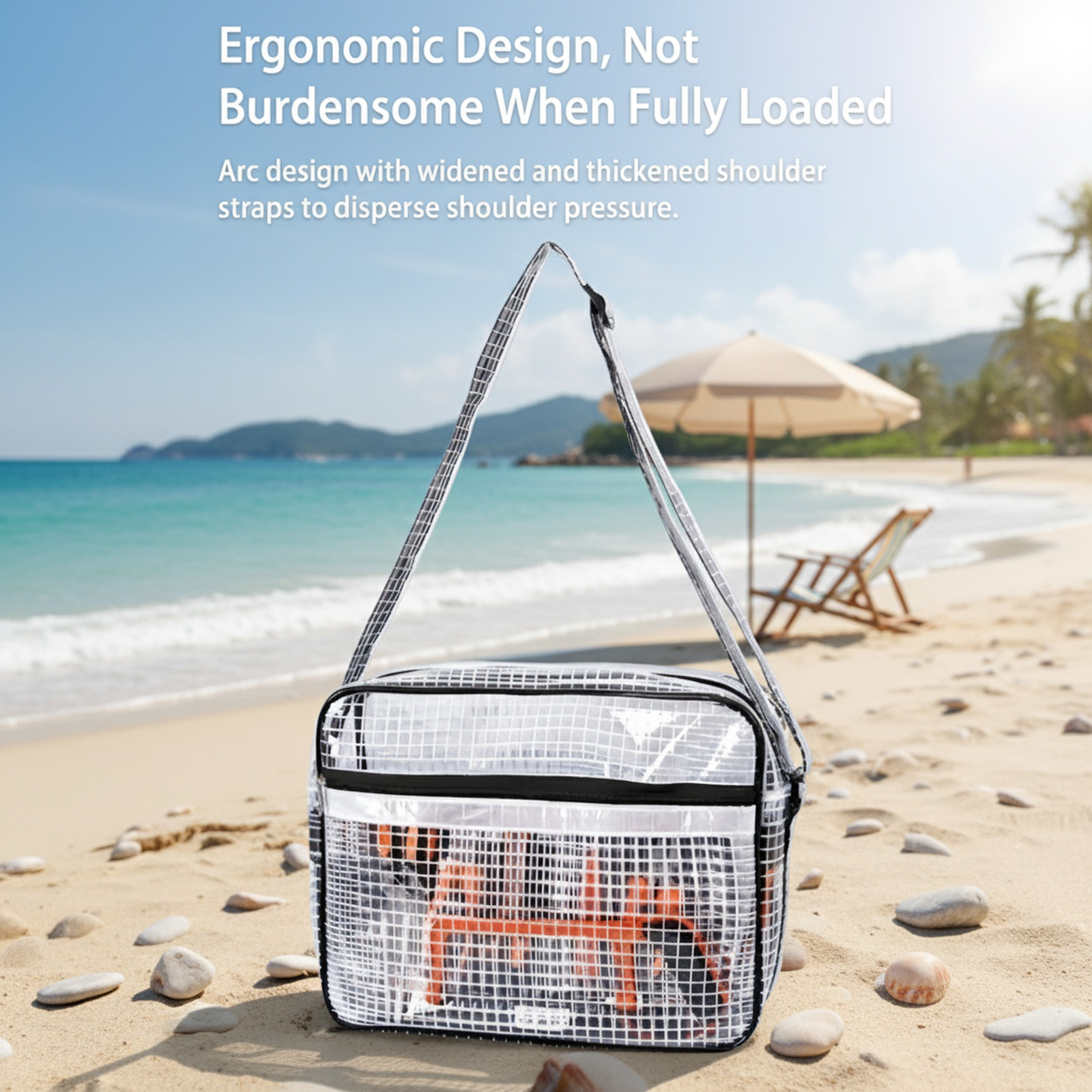 Versatile PVC bag for travel, concerts, and events