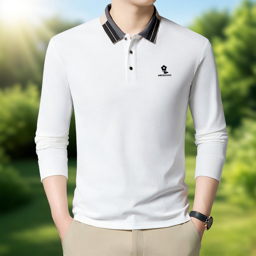 남성 캐주얼 긴팔 폴로셔츠