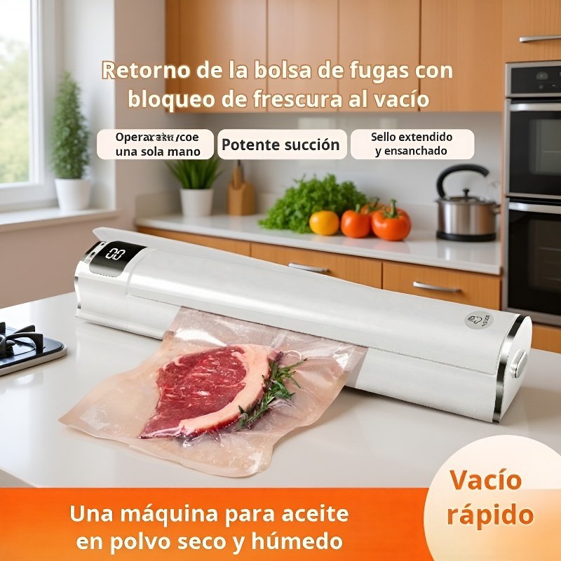 Máquina automática de sellado al vacío pequeña para alimentos secos y húmedos