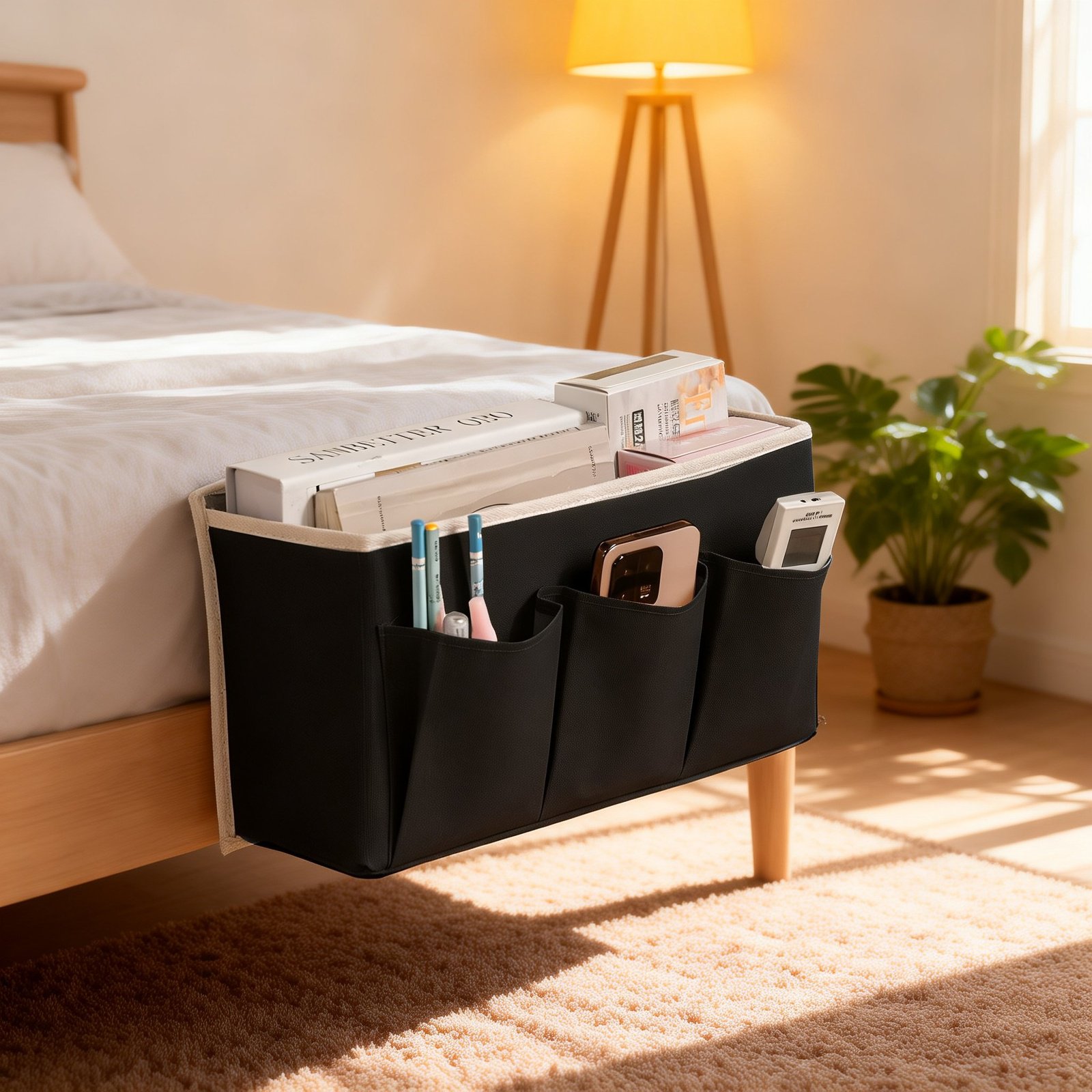 Bed caddy storage bag for student dormitory