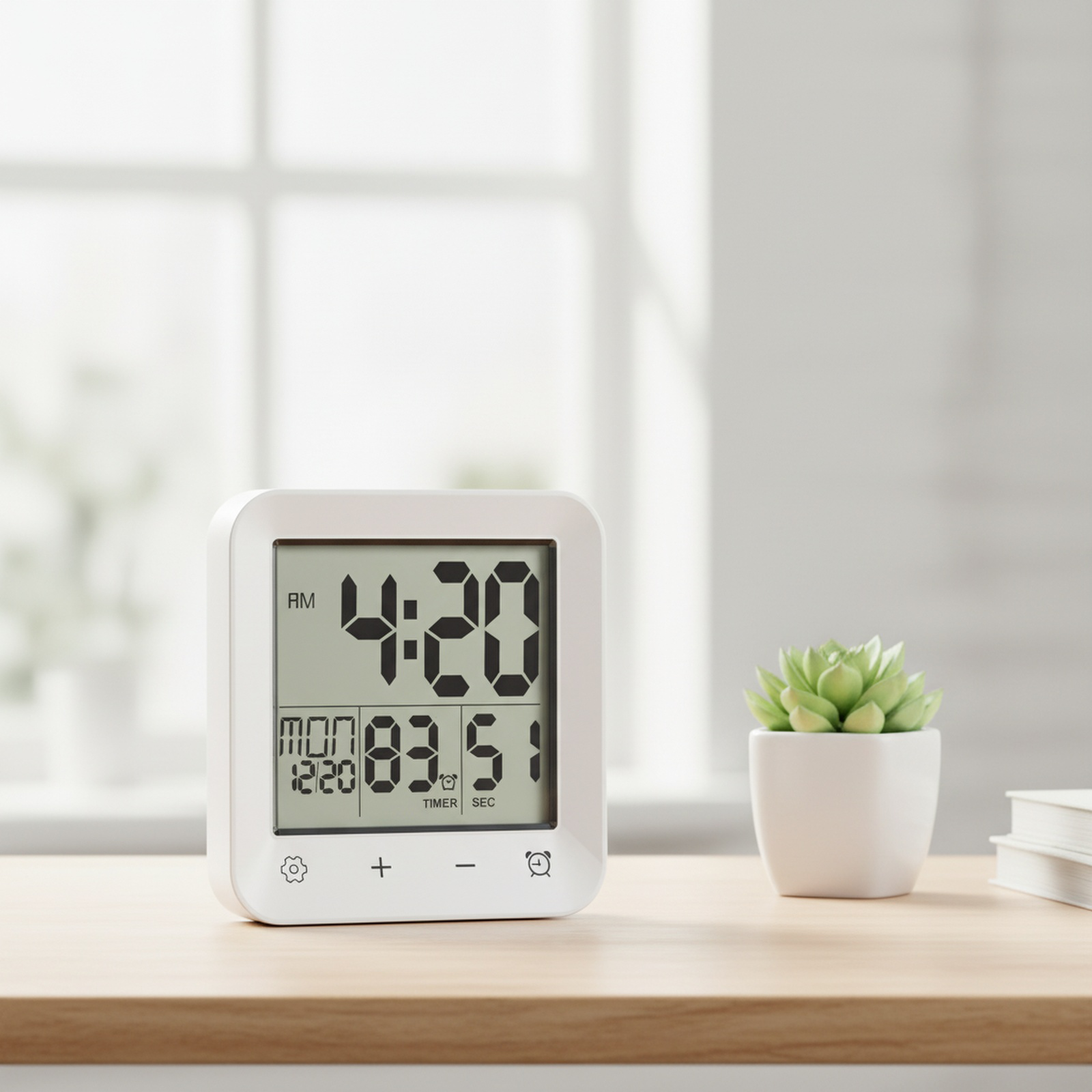 Waterproof bathroom clock with suction cup, multi-functional bathroom thermometer, wall-mounted cloc
