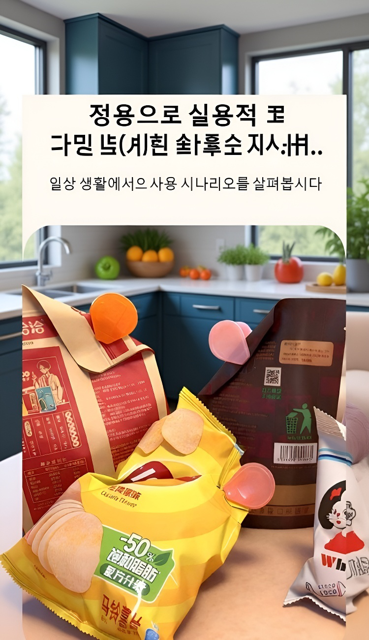 꽃자석 냉장고 클립으로 영수증 부착