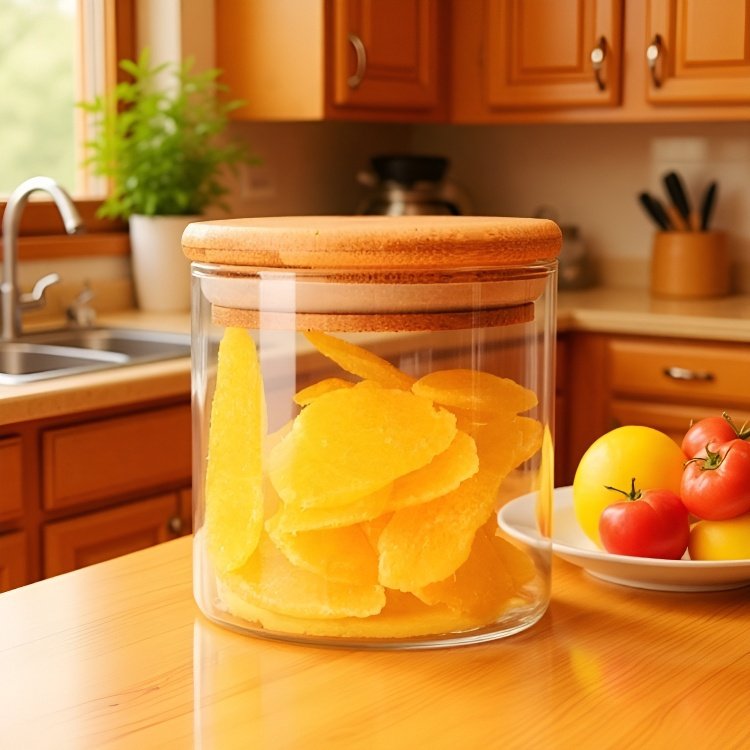 Hermetyczny słoik z wysokoborosilikatowego szkła 500 ml z bambusową pokrywą