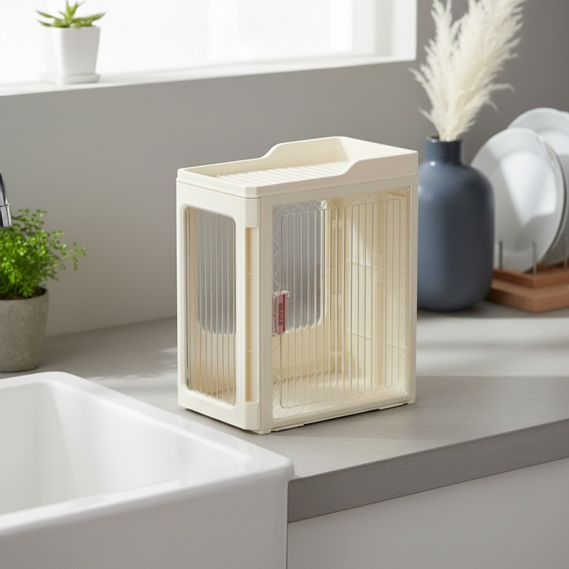 Étagère de rangement mobile pour salle de bain, ouverture et fermeture