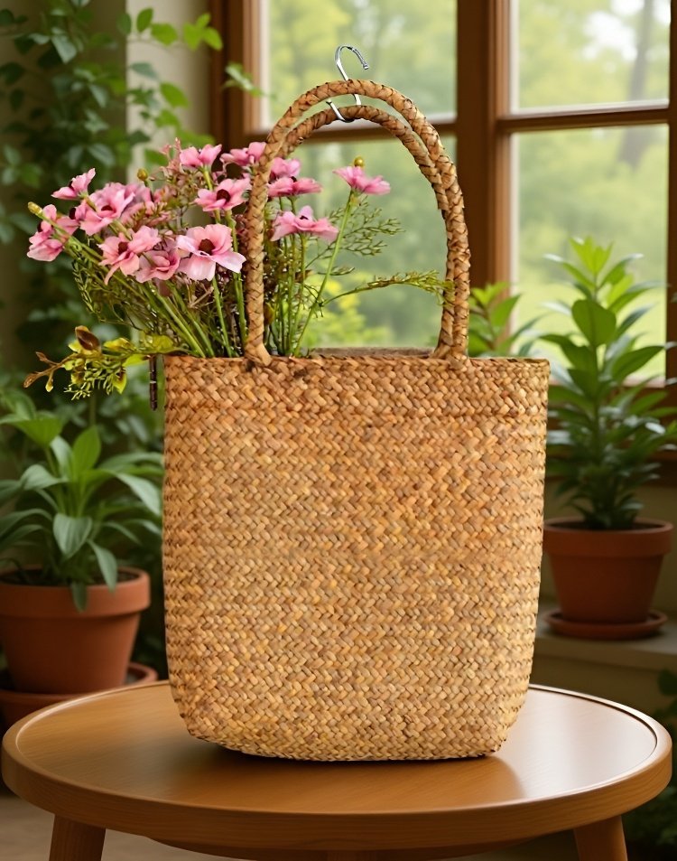 Detailní pohled na strukturu mořské řasy v košíku