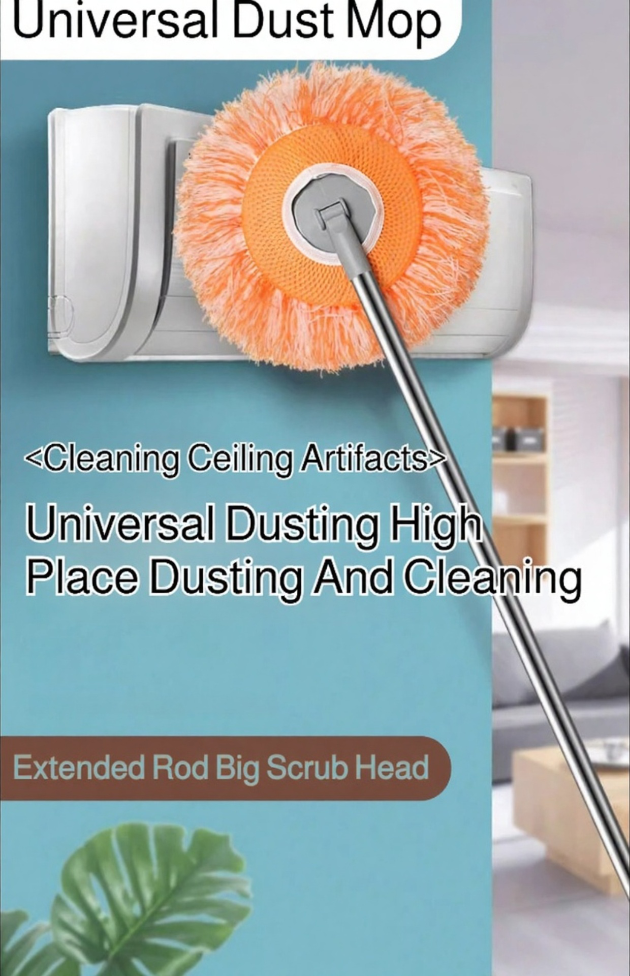 Retractable Universal Sunflower Floor Mop with adjustable handle