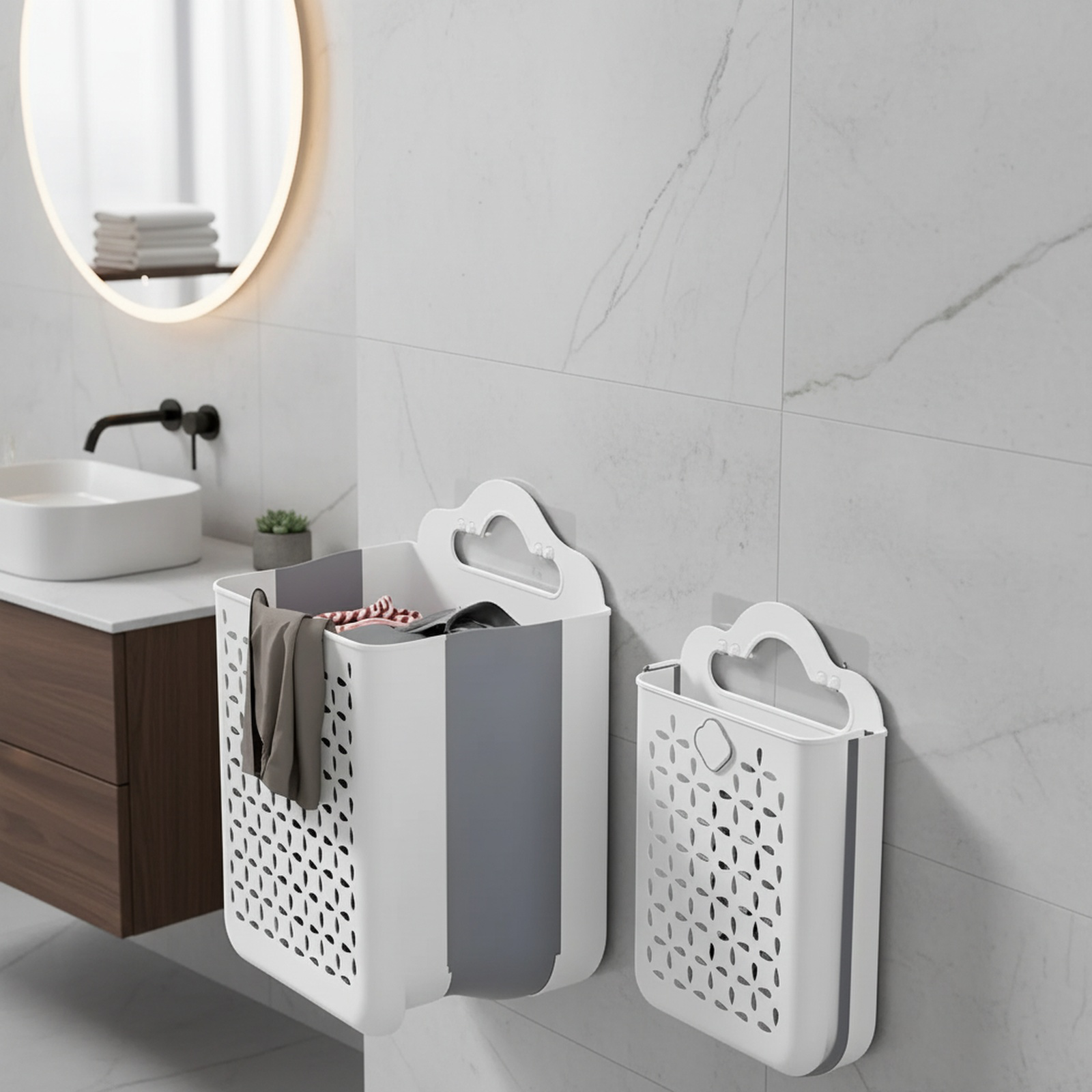 Panier à linge mural pliable