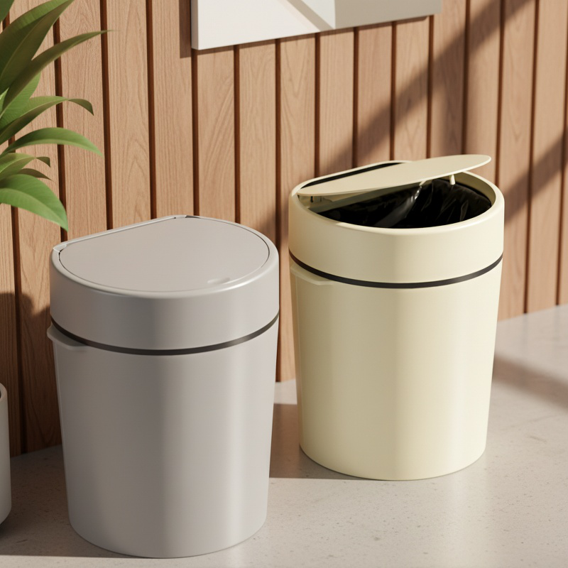 Cubo de basura moderno para cocina con tapa