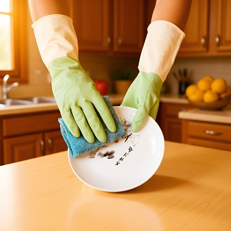 キッチン用シリコンゴム手袋 家庭用食器洗い手袋