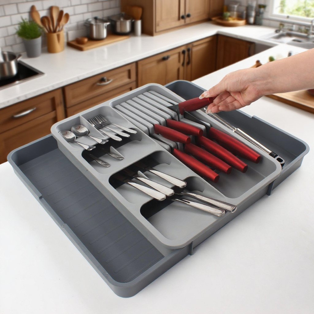 廚房刀叉分隔收納盤