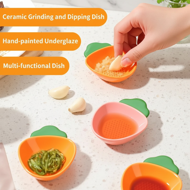 Ceramic Carrot Shape Grinding and Dipping Dish