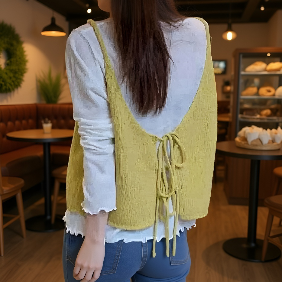 가을 신상 니트 베스트 투피스, 여성 스트랩 긴팔 티셔츠 세트