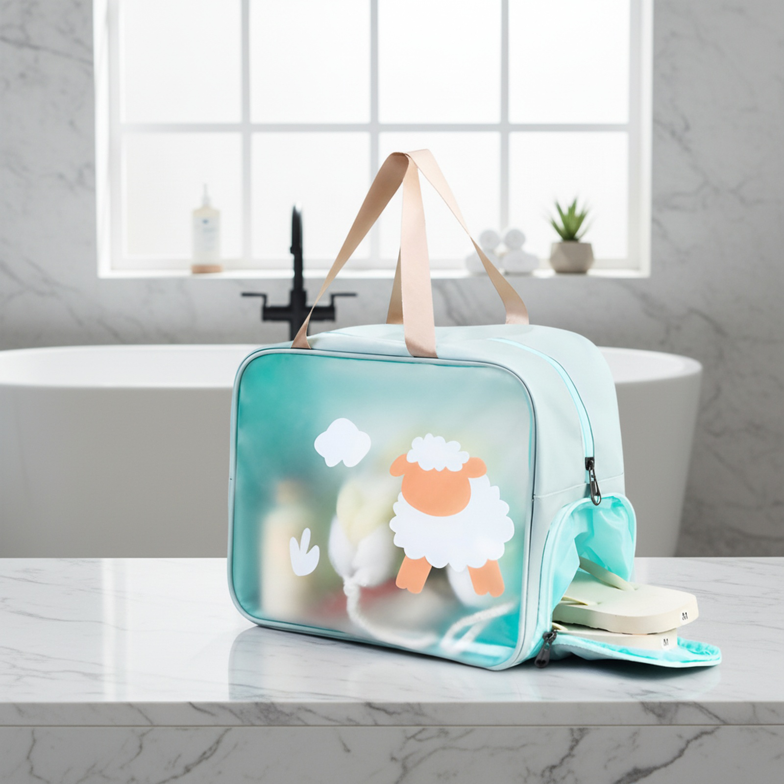 Large Capacity Wet and Dry Separation Cosmetic Bag