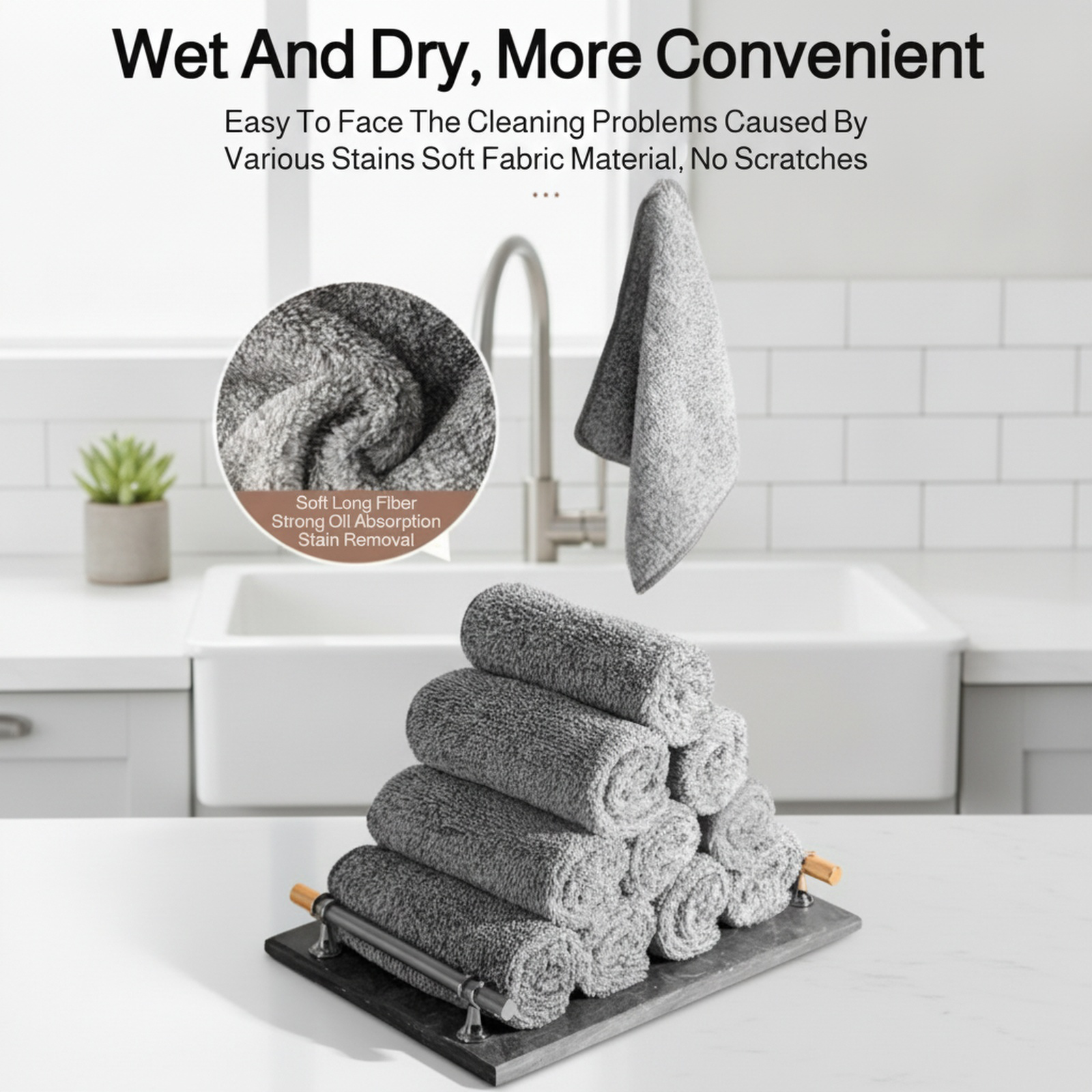 Eco-friendly bamboo fiber cleaning cloth