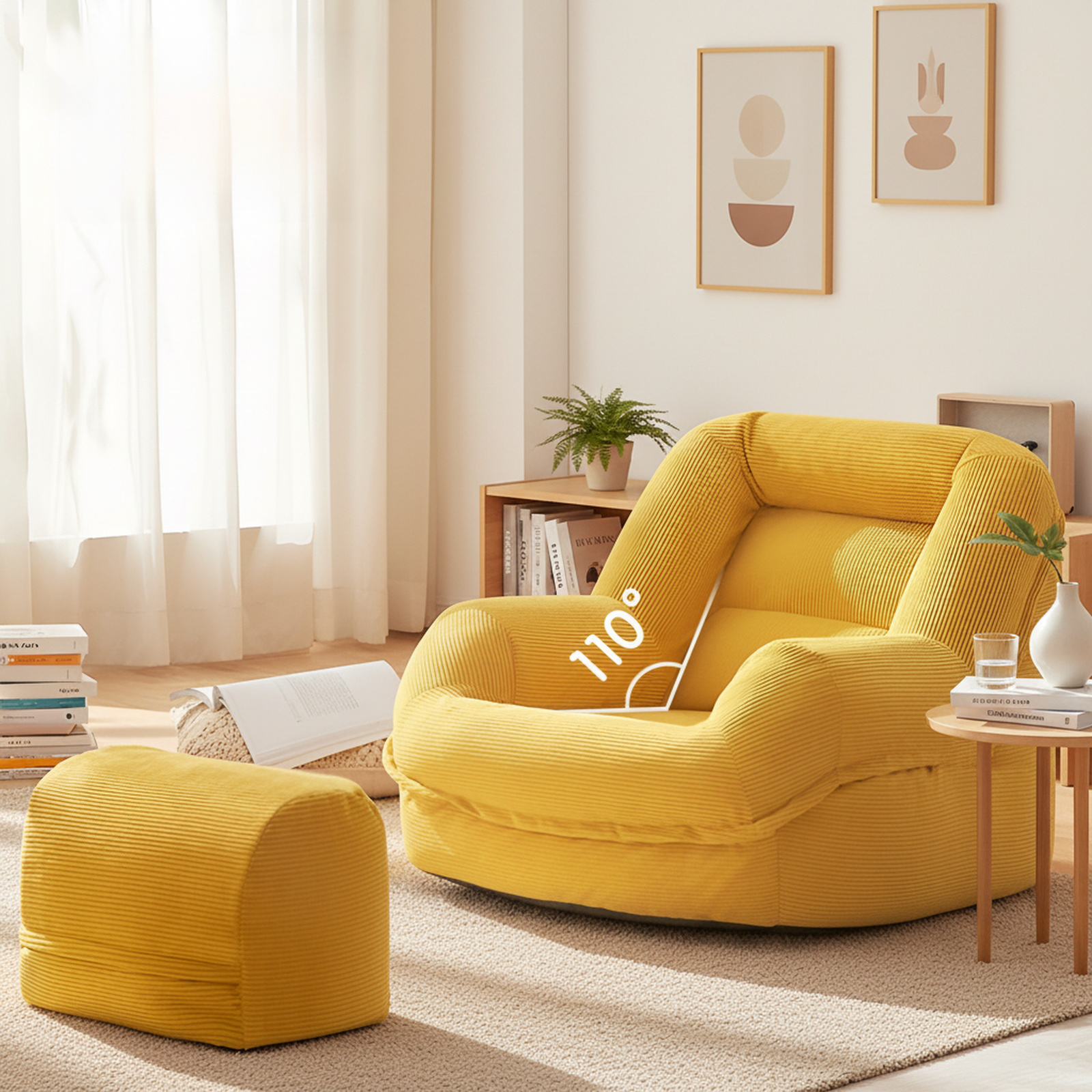 Tatami Relax-Sessel, Einzelner Sitzsack aus Stoff, geeignet für Schlafzimmer und Balkon