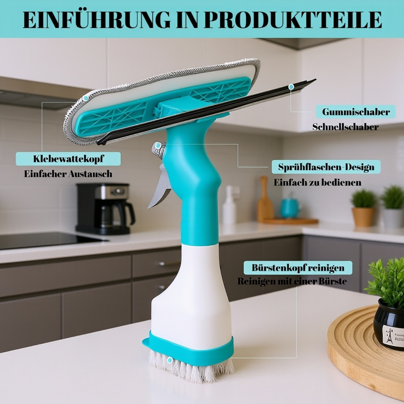 Effizienter Fensterreiniger mit ergonomischem Griff