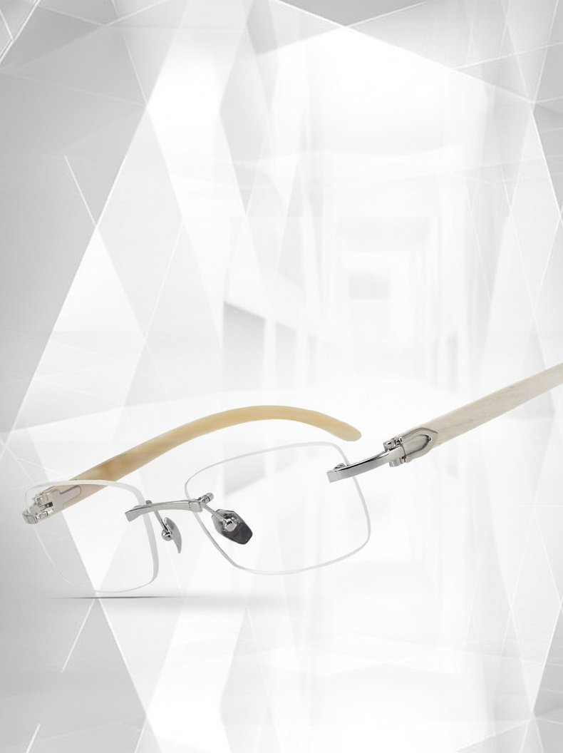 Professional man wearing presbyopia glasses in office