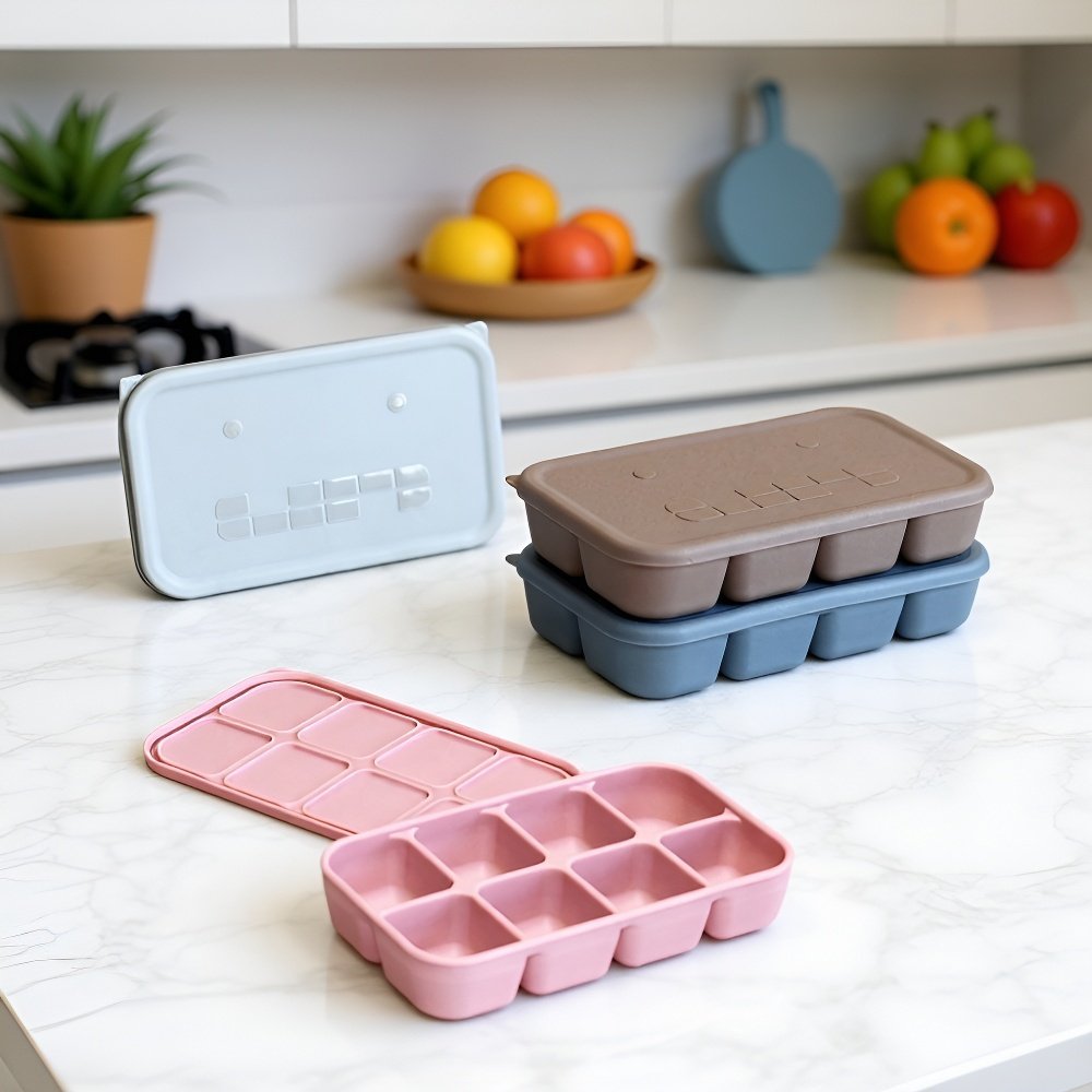 Baby food storage container with lid for easy sealing