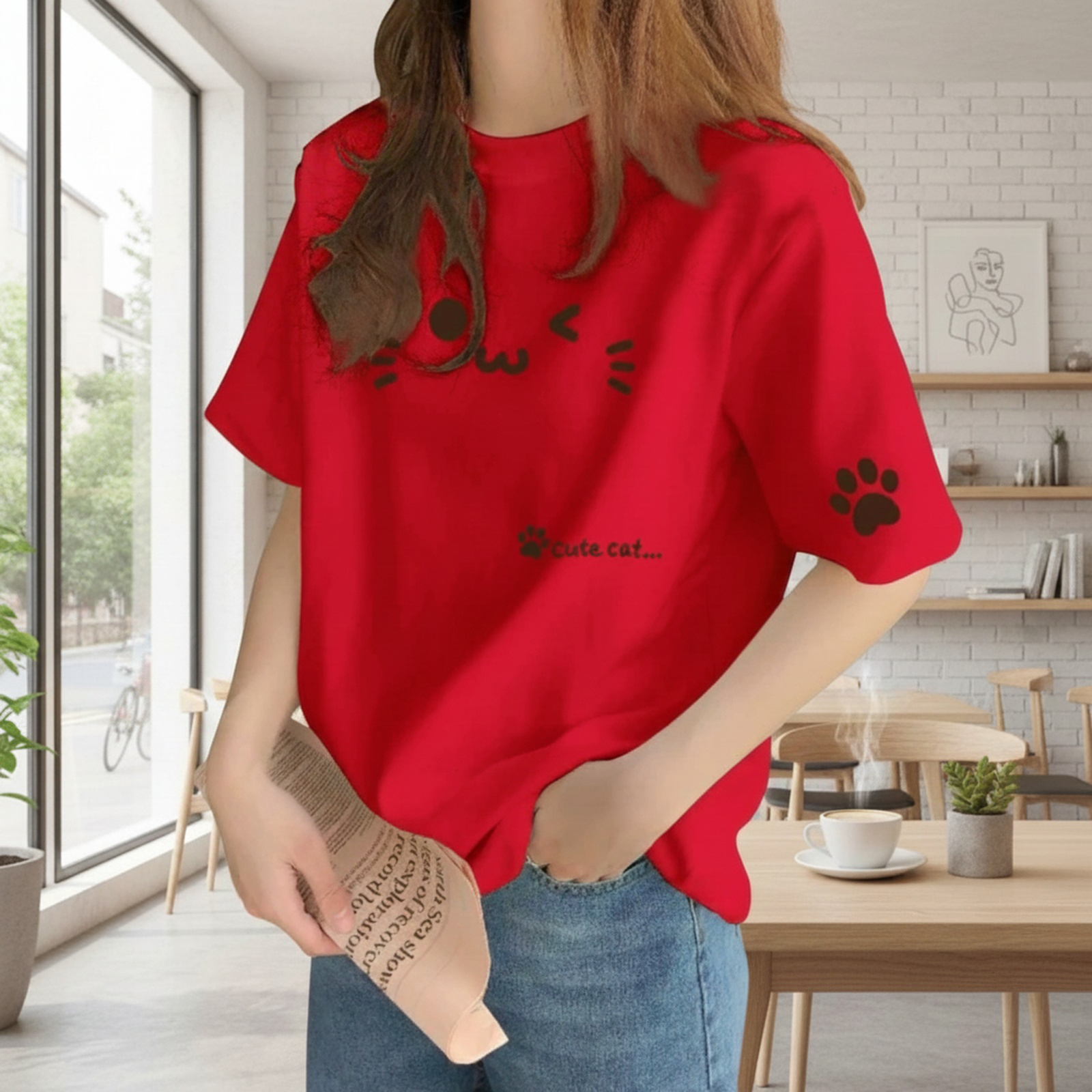 柔らかいコットン素材のインナーTシャツディテール