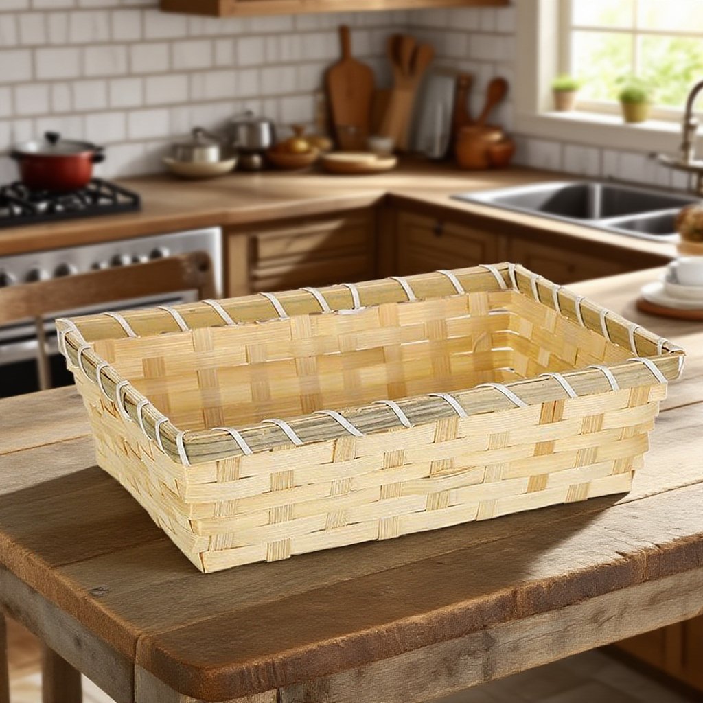 사각 대나무 바구니 계란 보관 바구니