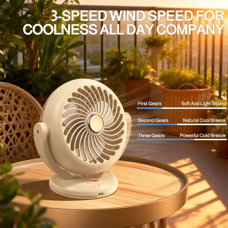 Desktop USB Rechargeable Table Fan