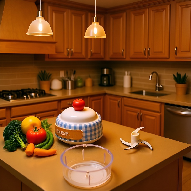 Electric garlic chopper with stainless steel blades