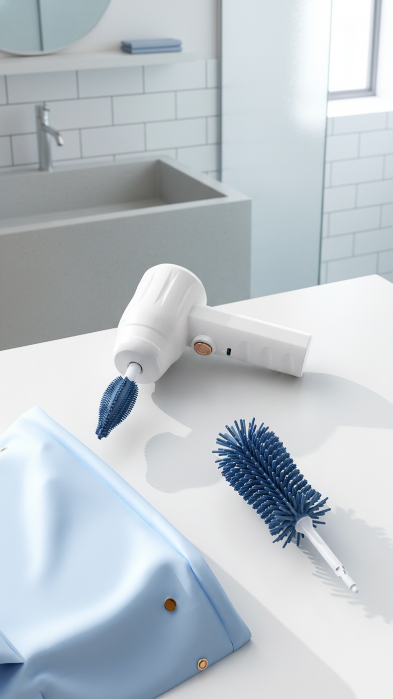 Effortless bottle cleaning with electric brush