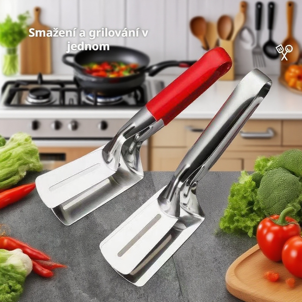 Čínská kuchyňská obracečka 2 v 1 proti popálení