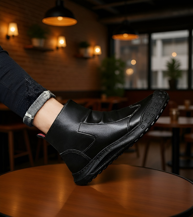 트렌디한 가을 겨울 남성 워커 착용샷