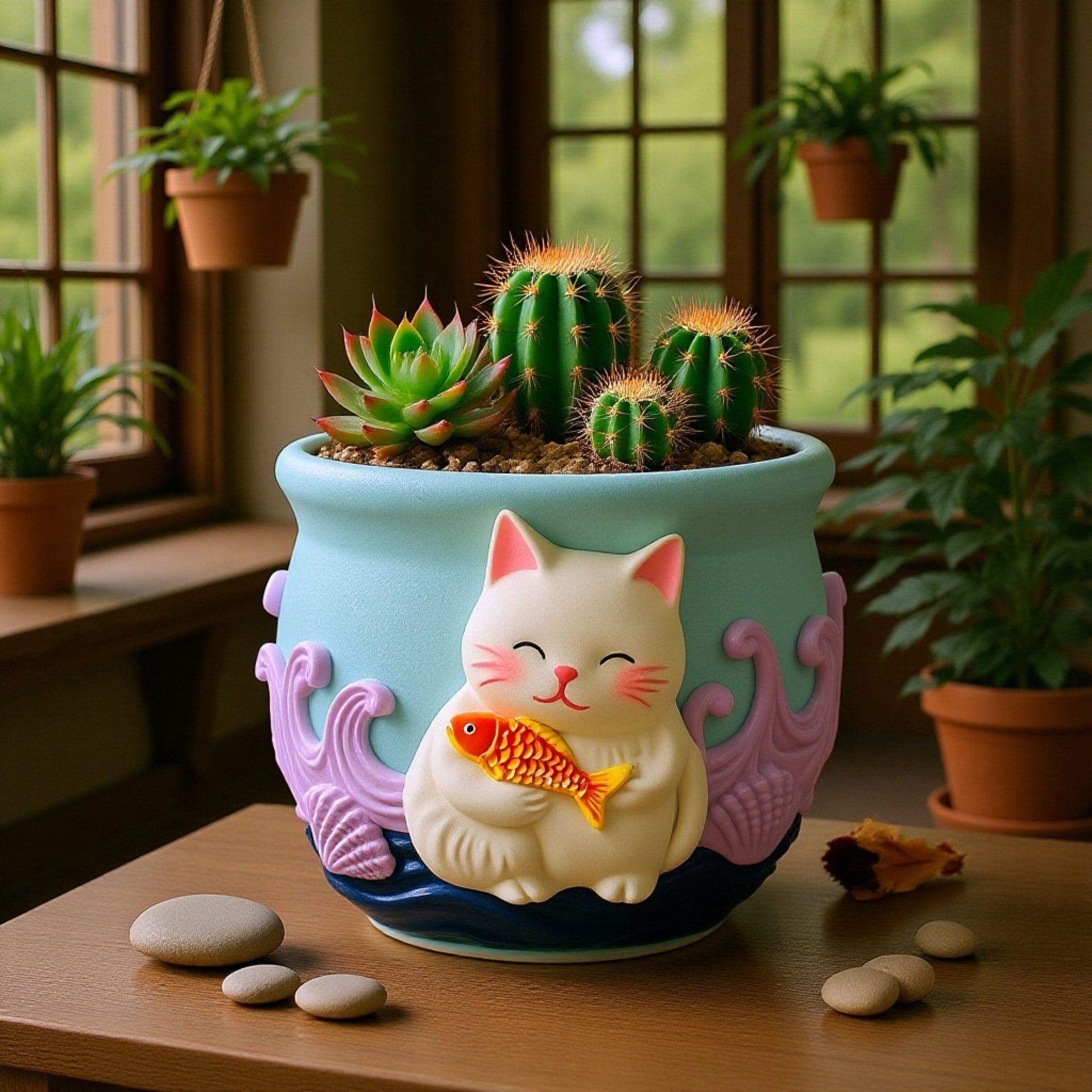 Jia Hui Mei 動物石膏植木鉢シリコン型 DIY 子猫と子犬のレリーフ石膏エポキシポッティング型