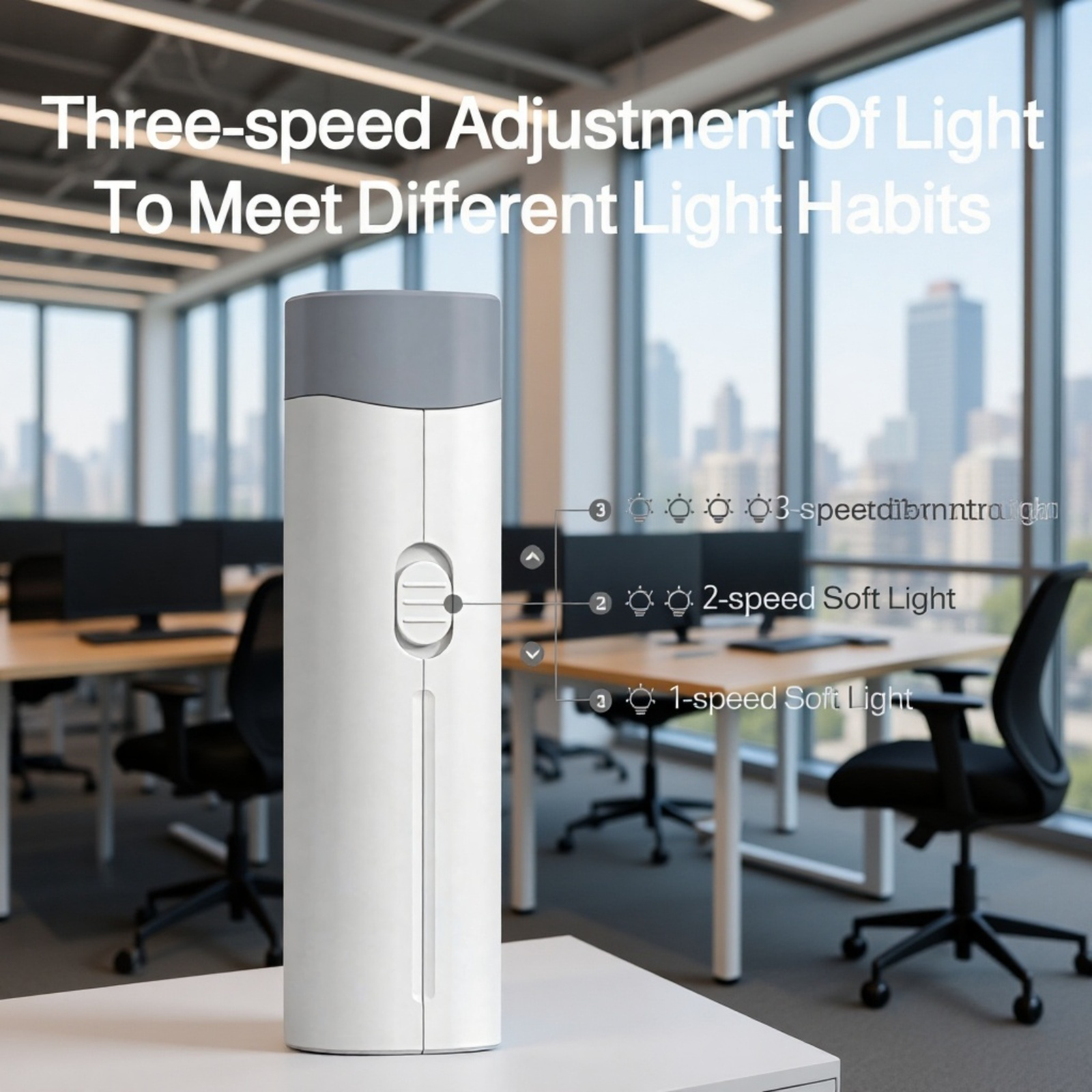 LED night light plugged into wall socket in hallway