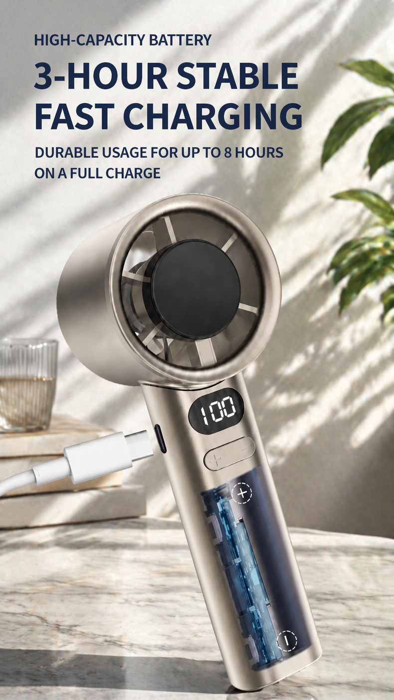 Portable USB Charging Handheld Mini Fan for Office and Home