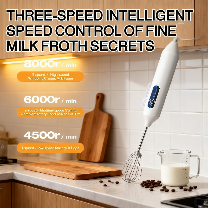 Wireless electric handheld milk frother