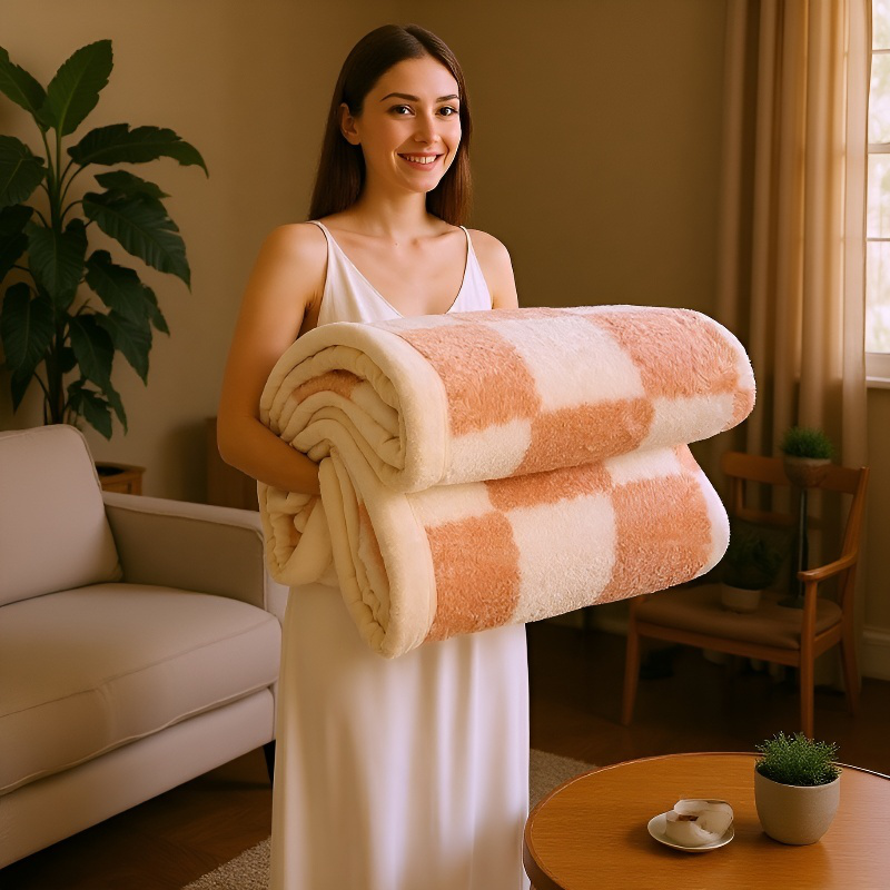 Manta multifuncional de doble cara para el hogar, cómoda y cálida, no destiñe