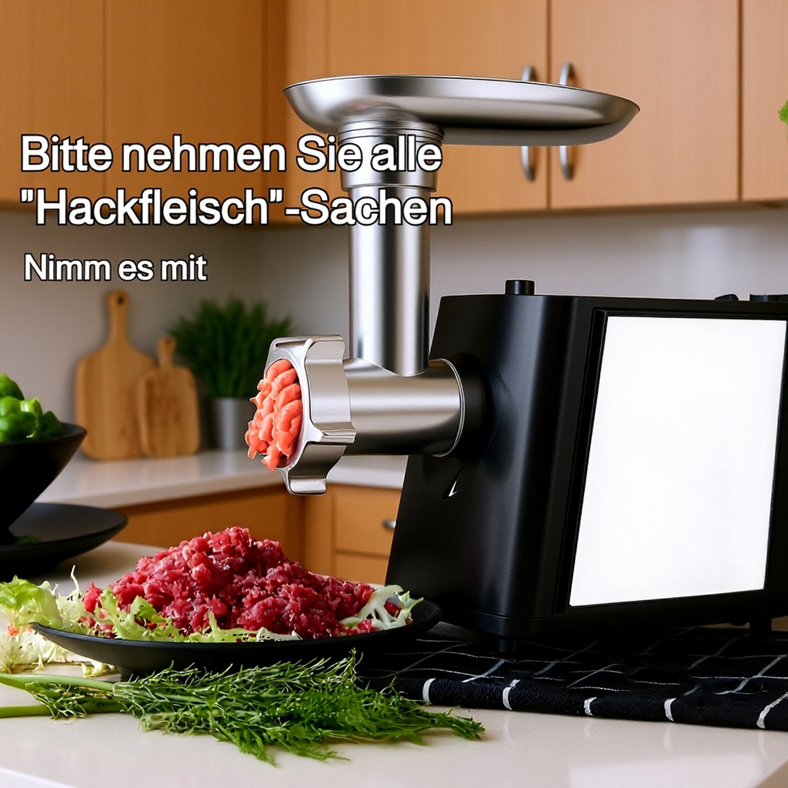 Bedienfeld des elektrischen Fleischwolfs mit Leistungsanzeige