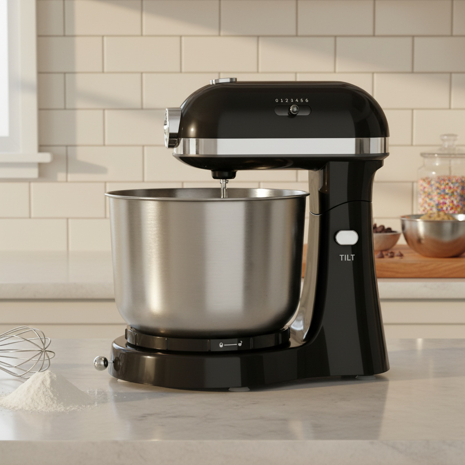 5.5L Large Capacity Kitchen Mixer, Kneading/Whisking/Blending 3-in-1