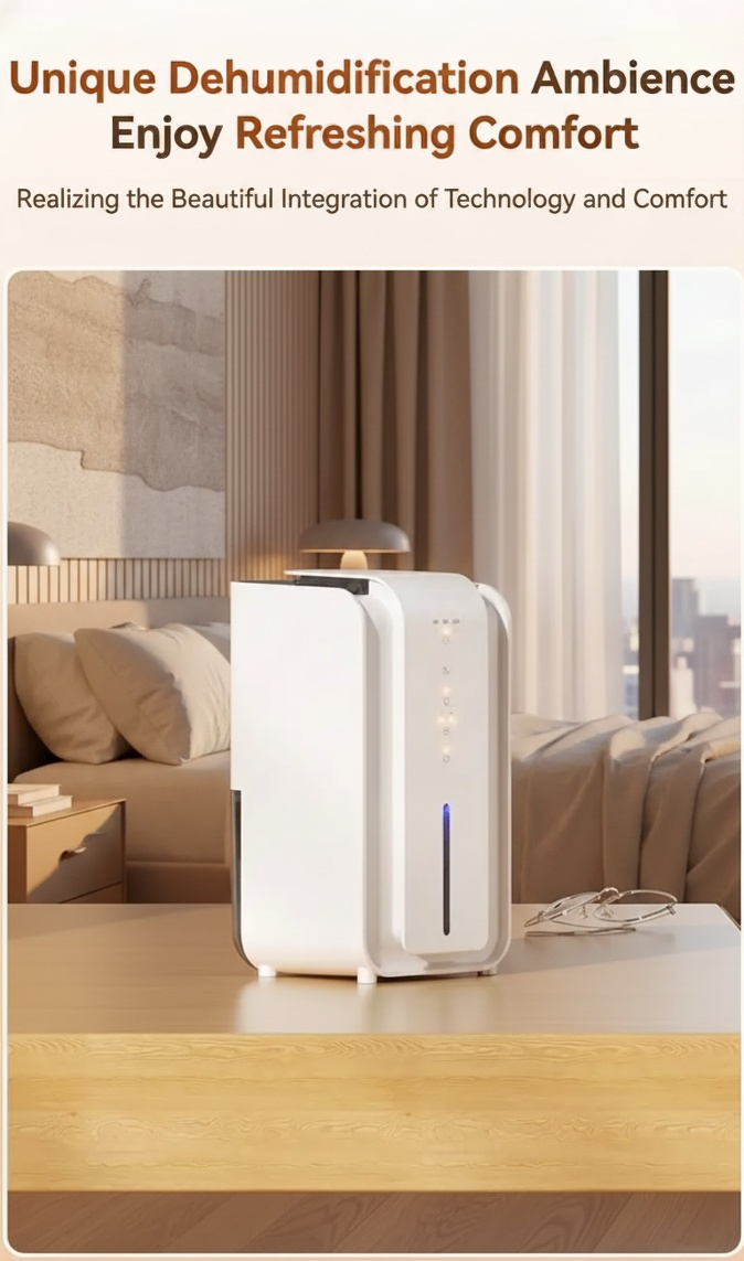 Portable mini dehumidifier in closet