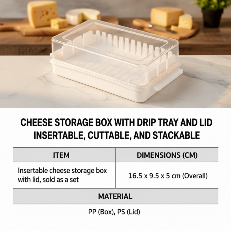 Japanese Style Rectangular Cheese Slice Storage Box with Lid